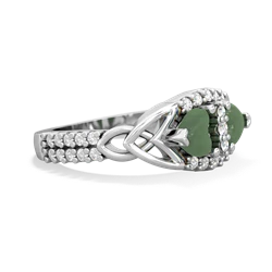 Jade Sparkling Celtic Knot 14K White Gold ring R2645