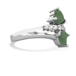 Jade Heart To Heart 14K White Gold ring R2064