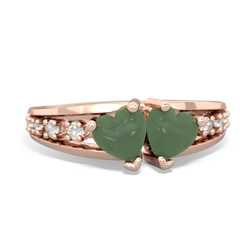 Jade Heart To Heart 14K Rose Gold ring R3342