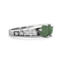 Jade Heart To Heart 14K White Gold ring R3342