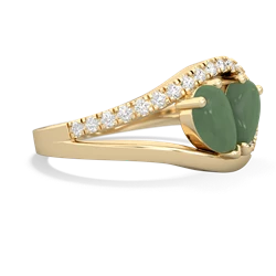 Jade Nestled Heart Keepsake 14K Yellow Gold ring R5650