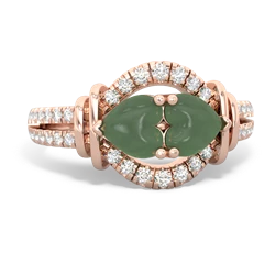 Jade Art-Deco Keepsake 14K Rose Gold ring R5630