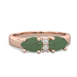 Jade Pear Bowtie 14K Rose Gold ring R0865