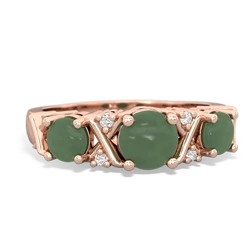 Jade Hugs And Kisses 14K Rose Gold ring R5016