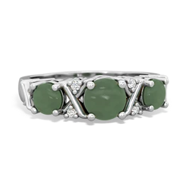 Jade Hugs And Kisses 14K White Gold ring R5016