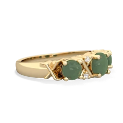 Jade Hugs And Kisses 14K Yellow Gold ring R5016