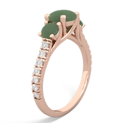 Lab Sapphire Pave Trellis 14K Rose Gold ring R5500