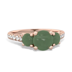 Lab Emerald Pave Trellis 14K Rose Gold ring R5500