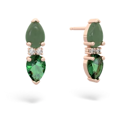 Jade Bowtie Drop 14K Rose Gold earrings E0865
