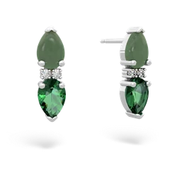 Jade Bowtie Drop 14K White Gold earrings E0865