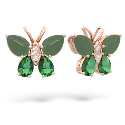 Jade Butterfly 14K Rose Gold earrings E2215