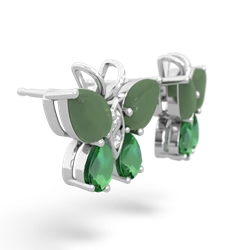 Jade Butterfly 14K White Gold earrings E2215