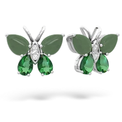 Jade Butterfly 14K White Gold earrings E2215