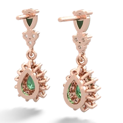 Jade Halo Pear Dangle 14K Rose Gold earrings E1882