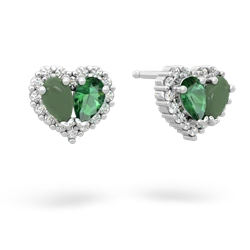 Jade Halo 14K White Gold earrings E7008