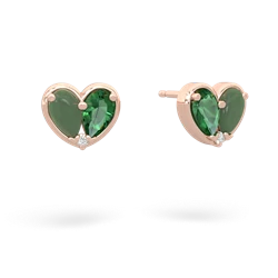 Jade 'Our Heart' 14K Rose Gold earrings E5072