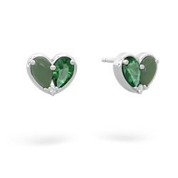 Jade 'Our Heart' 14K White Gold earrings E5072