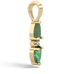 Jade Bowtie Drop 14K Yellow Gold pendant P0865