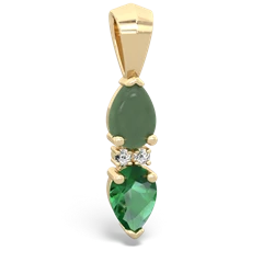 Jade Bowtie Drop 14K Yellow Gold pendant P0865