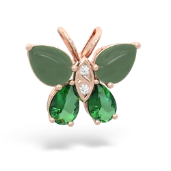 Jade Butterfly 14K Rose Gold pendant P2215