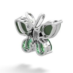 Jade Butterfly 14K White Gold pendant P2215