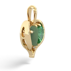 Jade Two Become One 14K Yellow Gold pendant P5330