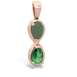 Jade Infinity 14K Rose Gold pendant P5050