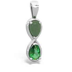 Jade Infinity 14K White Gold pendant P5050