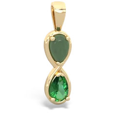 Jade Infinity 14K Yellow Gold pendant P5050