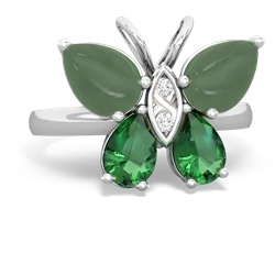 Jade Butterfly 14K White Gold ring R2215