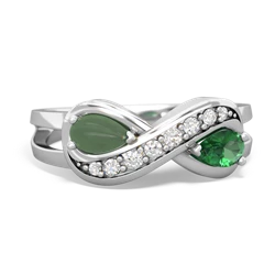 Jade Diamond Infinity 14K White Gold ring R5390