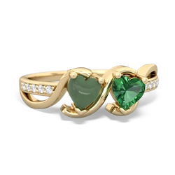 Jade Side By Side 14K Yellow Gold ring R3090