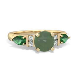 Jade 6Mm Round Eternal Embrace Engagement 14K Yellow Gold ring R2005