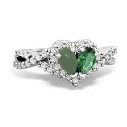 Jade Diamond Twist 'One Heart' 14K White Gold ring R2640HRT