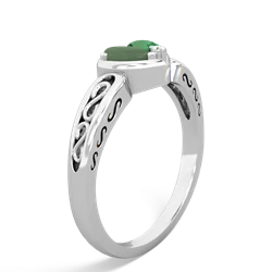 Jade Filligree 'One Heart' 14K White Gold ring R5070