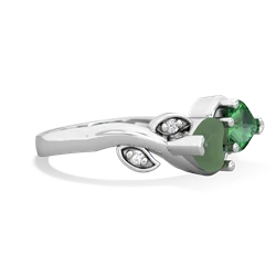 Jade Floral Elegance 14K White Gold ring R5790