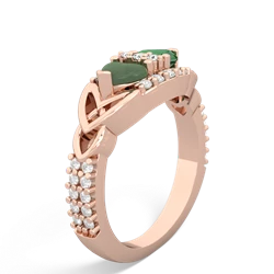 Jade Sparkling Celtic Knot 14K Rose Gold ring R2645