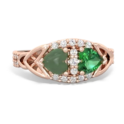 Jade Sparkling Celtic Knot 14K Rose Gold ring R2645