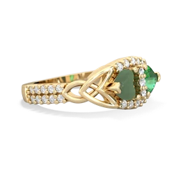 Jade Sparkling Celtic Knot 14K Yellow Gold ring R2645