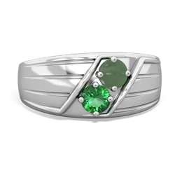 Jade Men's Streamline 14K White Gold ring R0460