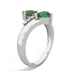 Jade Heart To Heart 14K White Gold ring R2064