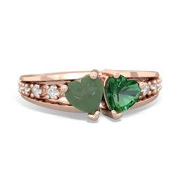 Jade Heart To Heart 14K Rose Gold ring R3342