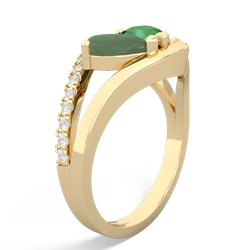 Jade Nestled Heart Keepsake 14K Yellow Gold ring R5650