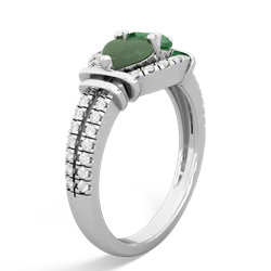 Jade Art-Deco Keepsake 14K White Gold ring R5630