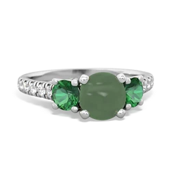 Jade Pave Trellis 14K White Gold ring R5500