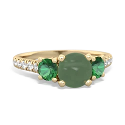 Jade Pave Trellis 14K Yellow Gold ring R5500