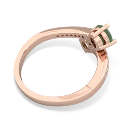 Jade Channel Set Two Stone 14K Rose Gold ring R5303