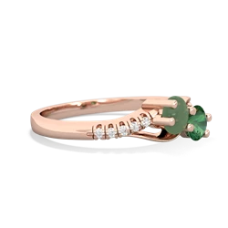 Jade Infinity Pave Two Stone 14K Rose Gold ring R5285