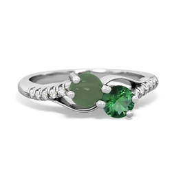 Jade Infinity Pave Two Stone 14K White Gold ring R5285