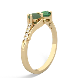 Jade Infinity Pave Two Stone 14K Yellow Gold ring R5285